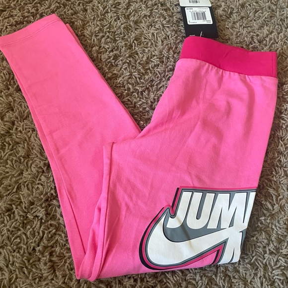 *NEW GIRLS Air Jordan JUMPMAN X NIKE LEGGINGS Pink Swoosh Medium 10-12 pinksicle - Picture 14 of 15